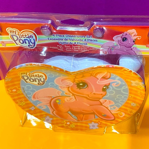 MY LITLE PONY G3 NWT VINTAGE 2003 4 PIECE DINNERWARE SET MELAMINE PLATE BOWL CUP - Picture 9 of 13